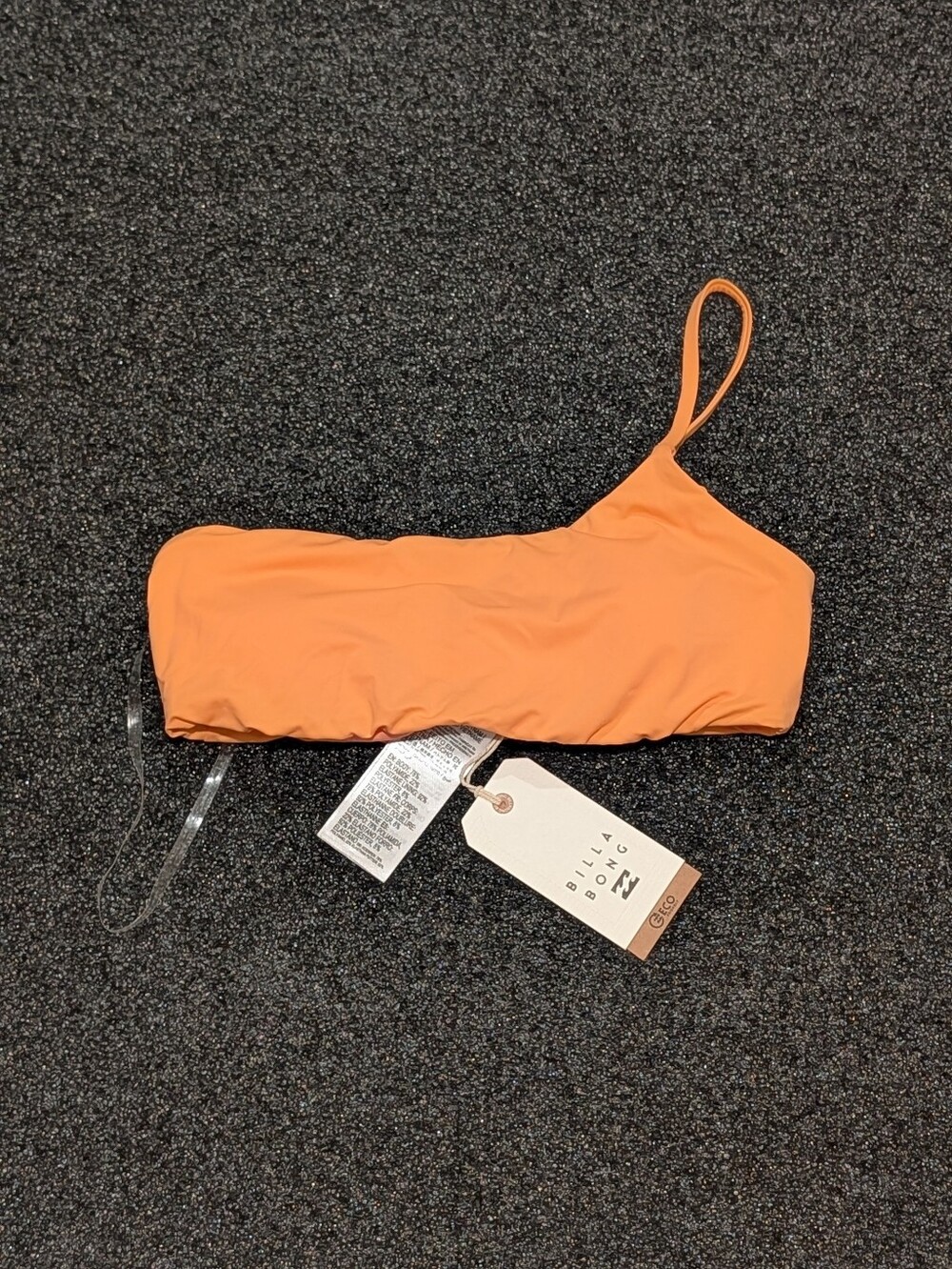 Billabong Sol Searcher One-Shoulder Bikini Top in Orange XS